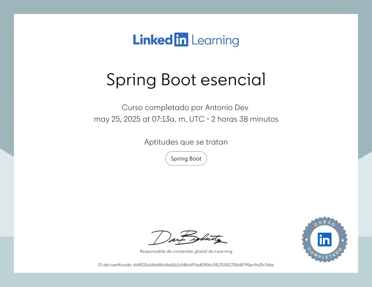Certificado de Spring Boot esencial