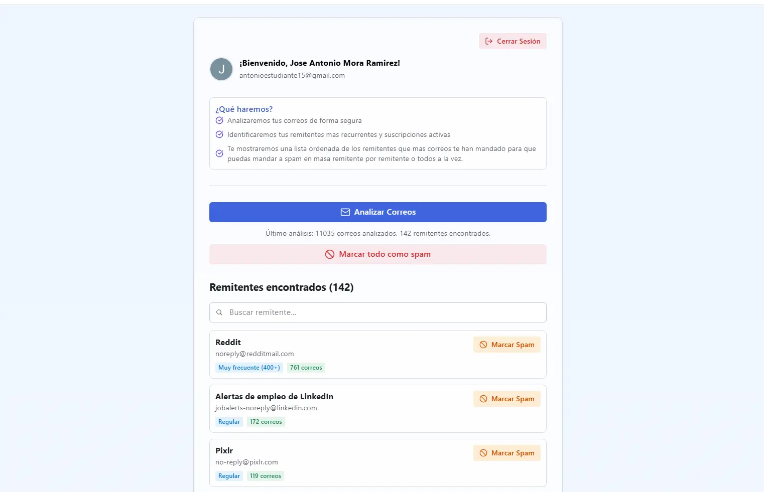 Proyecto Email Cleaner
